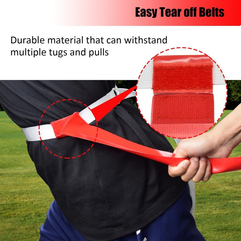 chicarry Flag Football Set, 14 Player/ 28 Player Football Flags and Belts Set, Includes Belts, Football Flags, Cones - Image 4